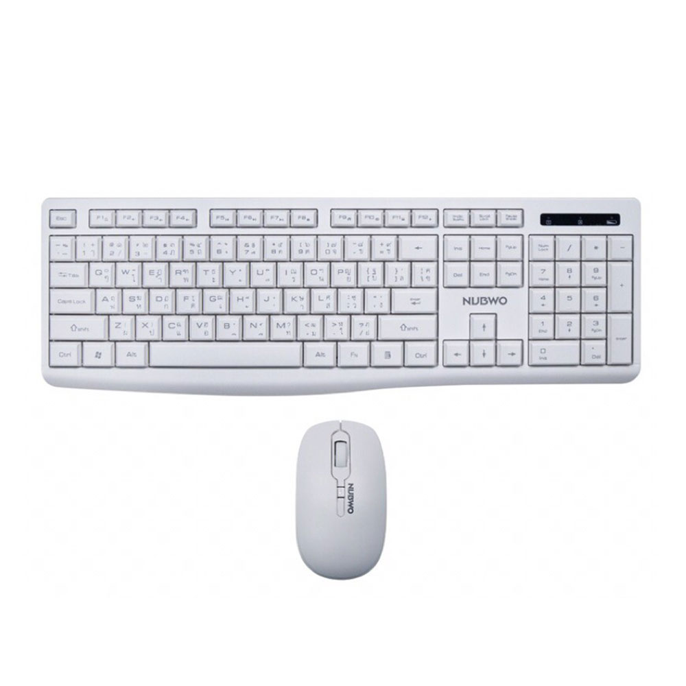 NUBWO WIRELESS KEYBOARD & MOUSE (คีย์บอร์ดและเมาส์ไร้สาย) VIRGO WIRELESS NKM-625 (WHITE)