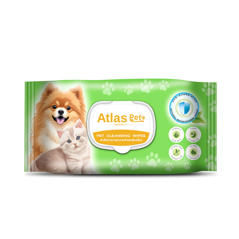 ATLAS PET CLEANSING WIPES (80 SHEETS)