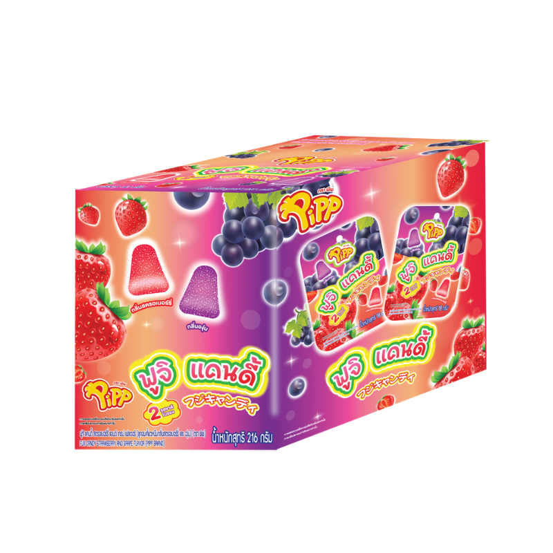 FUJI CANDY STRAWBERRY AND GRAPE FLAVOR (PIPP BRAND) 18g x 12 pcs