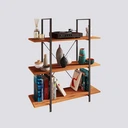 Thumbnail 1 of ชั้นวางของไม้ 3 ชั้น โครงเหล็ก 32.5x90x106 cm สีวอลนัท