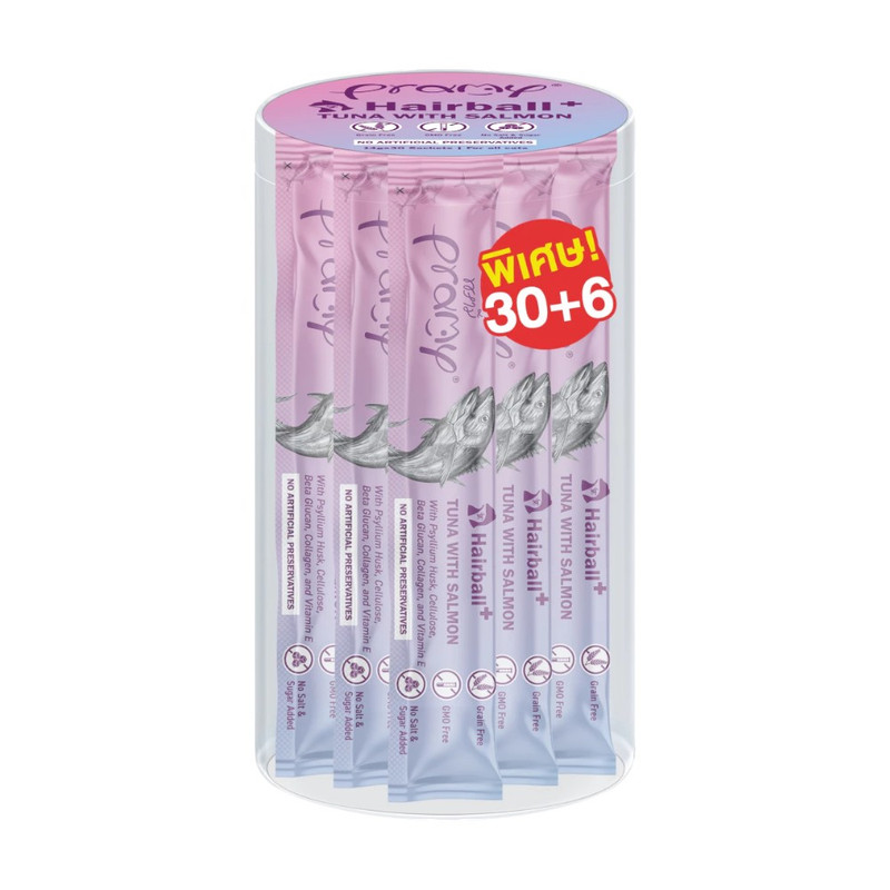 [กระปุก 36 แท่ง] Pramy พรามี่ สมูทตี้ แมวเลีย ผลิตจากเนื้อปลาทูน่าและเนื้อไก่แท้ ขนาด 14g กป SM5-ไก่