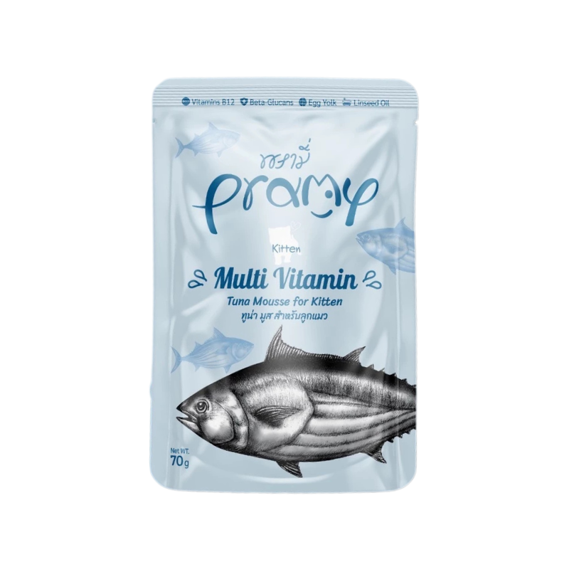 PRAMY พรามี่ อาหารเปียกแมว บํารุงสุขภาพ สําหรับลูกแมว ขนาด 70 กรัม KT1-Multi Vitamin