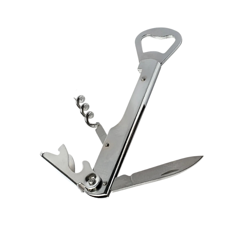 FACKELMANN ที่เปิดขวดไวน์ อเนกประสงค์ 4-in-1 (Waiters Corkscrew) ที่เปิดขวด ที่เปิดฝาจีบ มีดตัดฟอยล์ ชุบโครเมียม