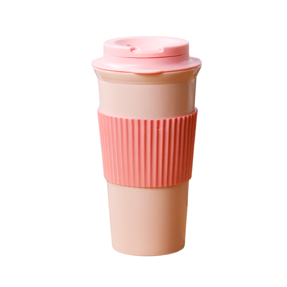 Super Lock Plastic Tumbler with Silicone Sleeve 550ml 5245 Pink
