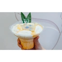 Thumbnail 4 of ลิงกล่องแก้ว ถ้วยพลาสติกใสสำหรับใส่บิงซู/น้ำแข็งใส รูปทรงดอกไม้ ไซส์ L [50 ชิ้น]