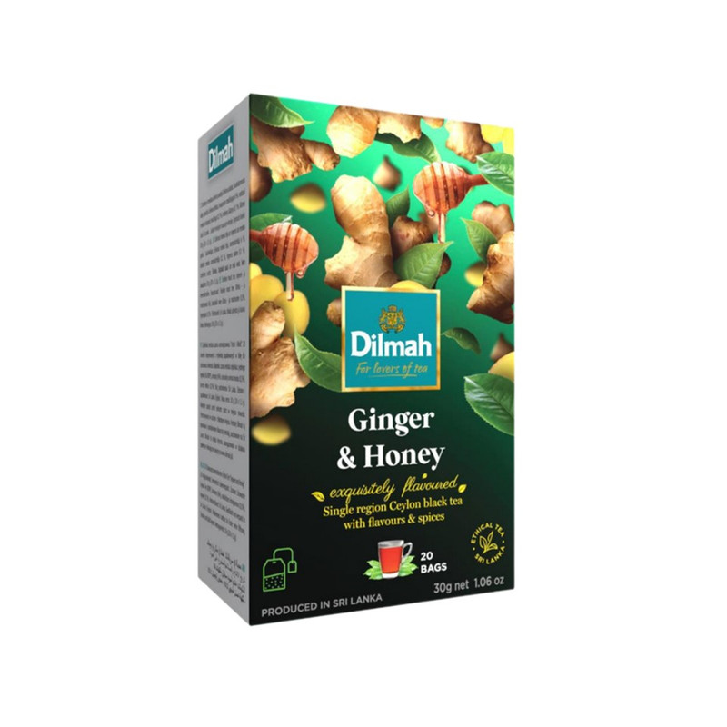 DILMAH Ceylon Black Tea Ginger And Honey Flavored 40 g (20 sachets)