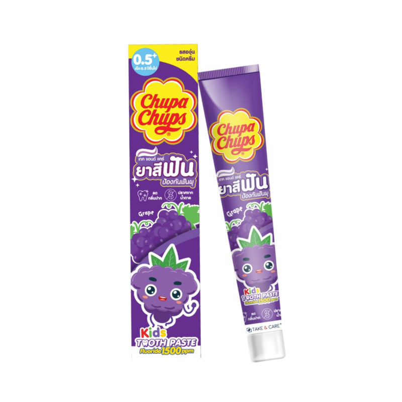Chupa Chups ยาสีฟัน มีฟลูออไรด์ 1500ppm รสองุ่น ขนาด 40 กรัม