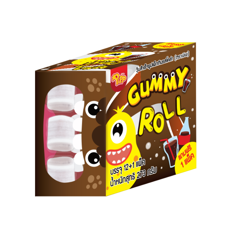 GUMMY ROLL COLA FLAVOR (PIPP BRAND) 21g x 12 pcs