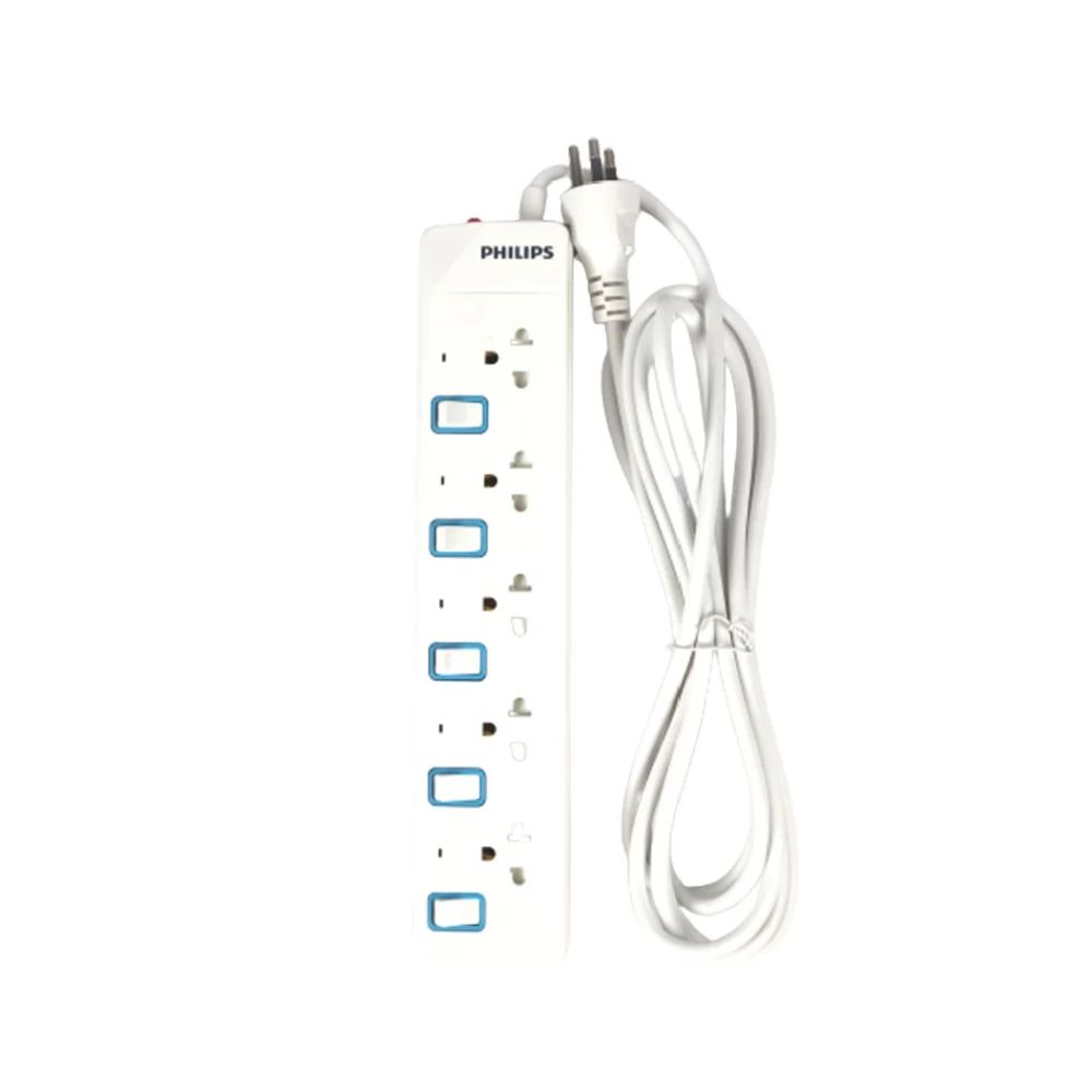 PHILIPS TIS Plug 5 Way 5 Switch 5M. (CHP3457WC/67) White