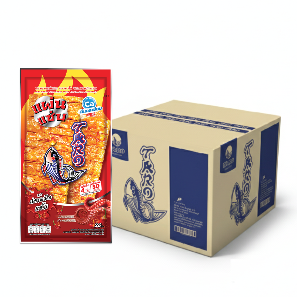 TARO BRAND FISH SHEET SPICY CUTTLEFISH FLAVOURED 15G. X36