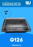 Thumbnail 2 of K Union Pack กล่องพลาสติก G126  ชนิดถาด PP ใส่อาหาร 1 ช่อง ขนาด 1200 มล. สีดำ พร้อมฝา PET (1 ลัง 400 ใบ) แพ็ค 25 ใบ