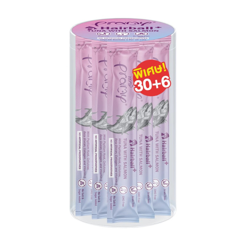 [กระปุก 36 แท่ง] Pramy พรามี่ สมูทตี้ แมวเลีย ผลิตจากเนื้อปลาทูน่าและเนื้อไก่แท้ ขนาด 14g กป SM3-ทูน่า&แซลมอน