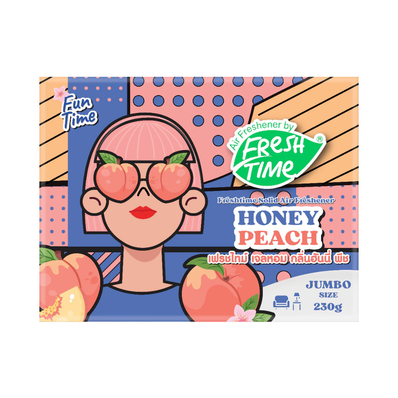 Freshtime เจลหอมปรับอากาศ ดับกลิ่นเหม็น เจลปรับอากาศ หอมนาน 60 วัน กลิ่นHoney Peach ขนาด 230 กรัม