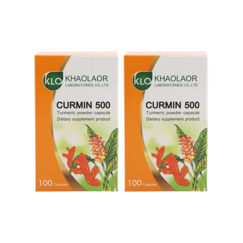 (แพ็ค 2) Khaolaor ขาวละออ เคอร์มิน 500 ขมิ้นชันชนิดแคปซูล 100 แคปซูล/กล่อง