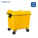 Thumbnail 3 of ถังขยะพลาสติก สีเหลือง มีล้อ หูพลาสติก 1,100 ลิตร - CHINTER F522-S946-C01