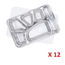 Thumbnail 2 of Empress World ถาดหลุมสแตนเลส 6 ช่อง ที่วางช้อนส้อม พร้อมฝาปิดพลาสติก x 12