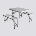 Thumbnail 1 of HomeHuk ชุดโต๊ะปิคนิคอลูมิเนียมพับได้ 4 ที่นั่ง สีเงิน