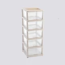 Thumbnail 1 of HomeHuk ตู้ลิ้นชักพลาสติก 5 ชั้น พร้อมที่วางของด้านบน สีโปร่งใส