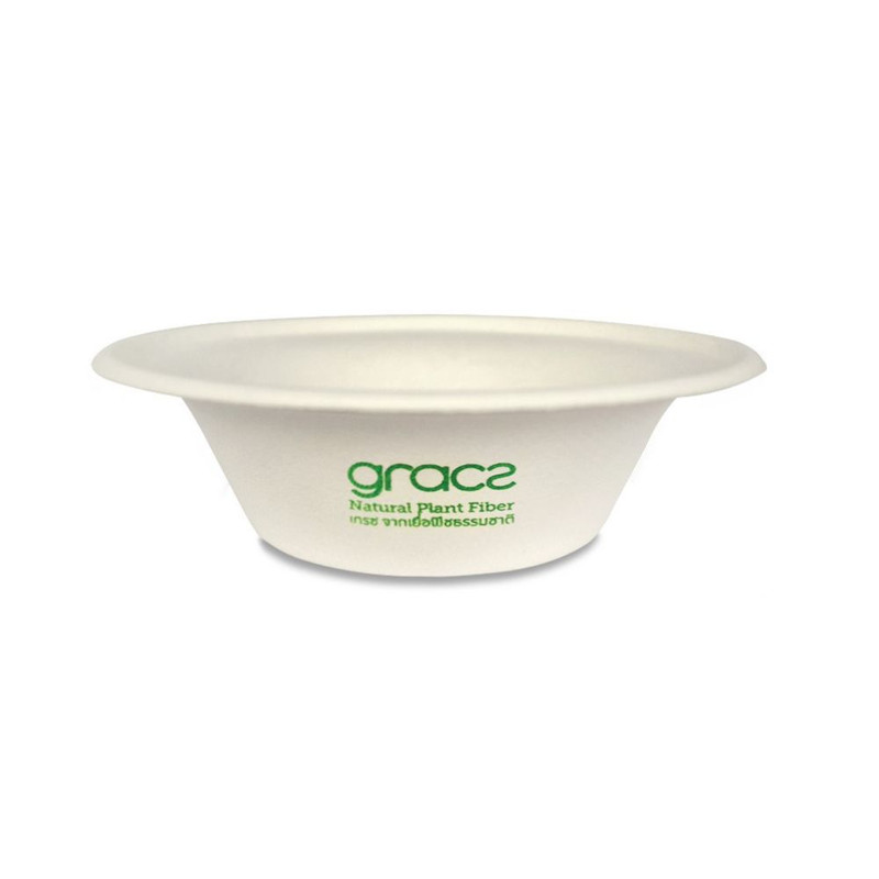 GRACZ ถ้วยใส่อาหาร 340 มล. รุ่น L003 (แพ็ค 50 ชิ้น) (เกรซ คลาสสิค) ถ้วยกระดาษ ชานอ้อย ย่อยสลายได้