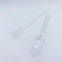 Thumbnail 1 of Jomphan ช้อนพลาสติกตราดอกมะลิ (ช้อน+ส้อมสีใส 50ชิ้น) M.5.1 และ M.5.2 ( 1ห่อ บรรจุ 50คัน)