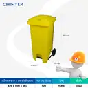 Thumbnail 4 of ถังขยะพลาสติก สีเหลือง แบบเท้าเหยียบ มีล้อ 120 ลิตร สกรีนขยะรีไซเคิล - CHINTER F128-S946-C01 สกรีนรีไซเคิล
