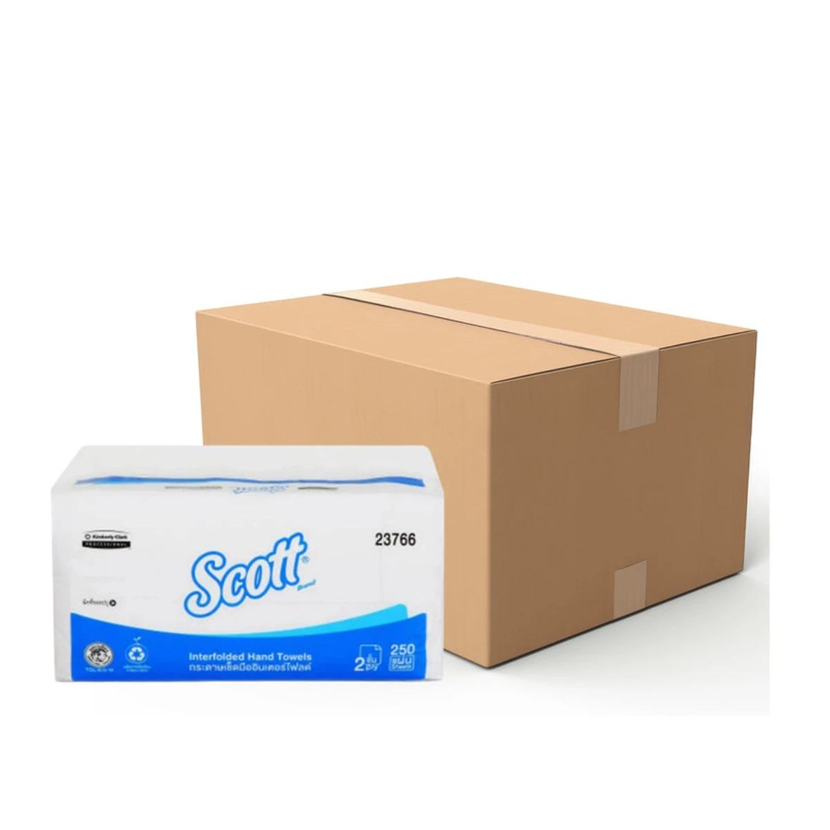 SCOTT Hand Towels 2 Ply 21.0 x 20.7 cm 250 Sheets x 24