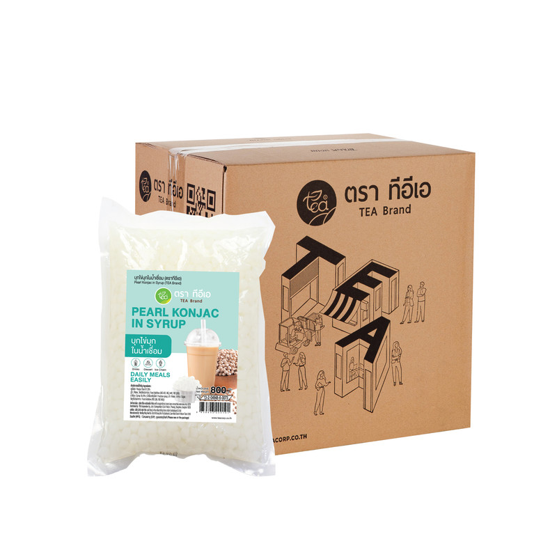 [CARTON] TEA White Konjac Pearls in syrup (800 g) x 14 Bags