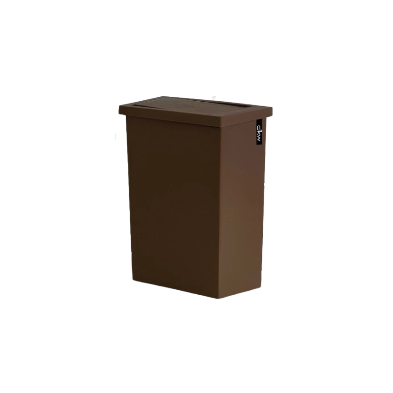 DKW Official HH-307P ถังขยะเหลี่ยมฝาสวิง Slim (8L) (มีหลายสี) ถังขยะอึด สวย ทน Slim swing bin น้ําตาล-ไม่สกรีน ดํา