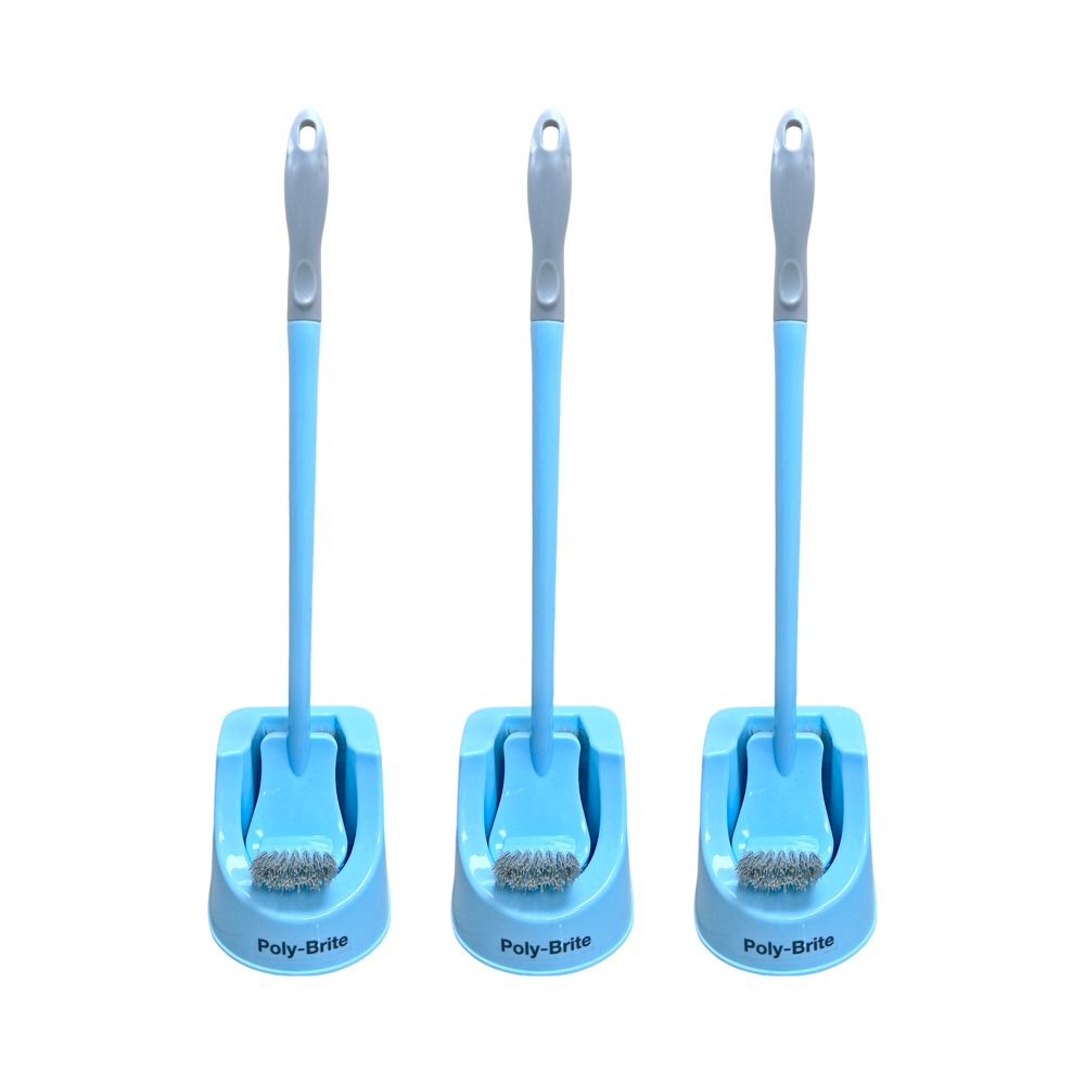 Poly-brite Toilet brush set - Curved Shape 3 sets