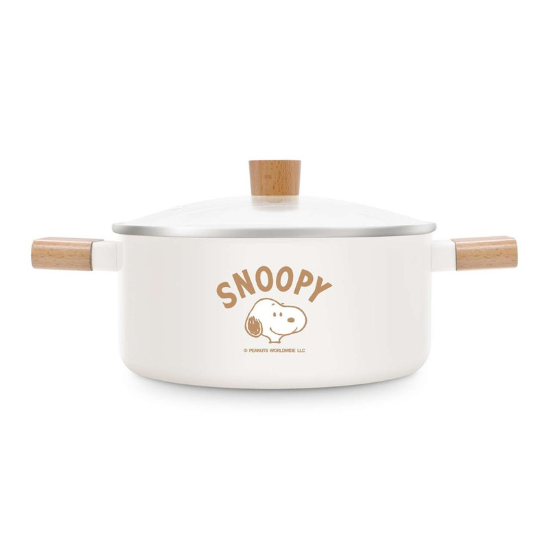 Anitech X Snoopy หม้อตุ๋นพร้อมฝาแก้ว รุ่น SNP-CW-CR24  ขนาด: 24 ซม.วัสดุ: อะลูมิเนียมเคลือบด้วยเซรามิค