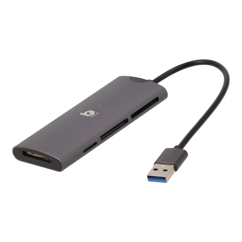 BLUE BOX 6-in-1 USB-A Card Reader Silver Grey