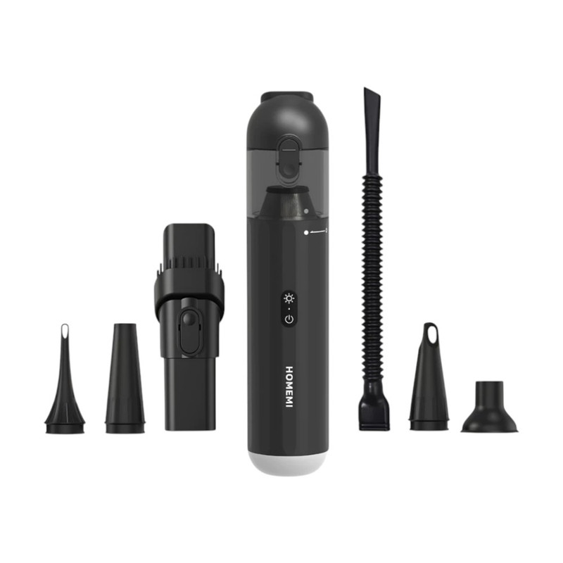 Homemi เครื่องดูดฝุ่นในรถ Car Vacuum แรงดูด 14 Kpa ใช้ได้ทั้งดูดและเป่าลม พร้อมหัวเปลี่ยน 6 แบบ (HM0073-P-BL)