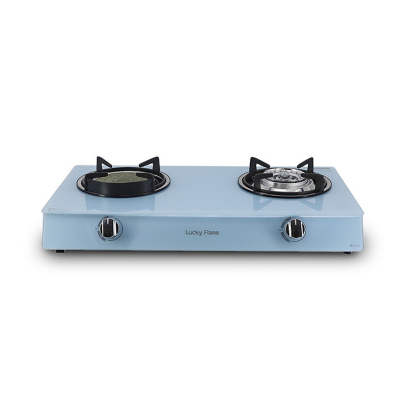 ลัคกี้เฟลม เตากล่องคู่หน้ากระจกสีฟ้า รุ่น AG2102S(U)