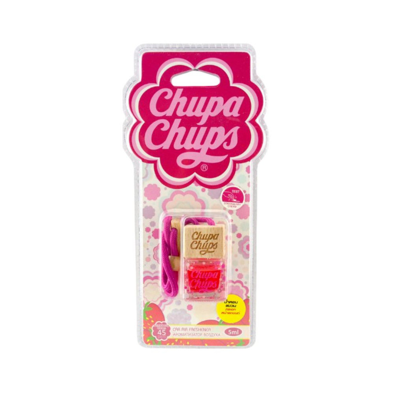 FreshTime X Chupa Chups ฝาไม้อโรม่า น้ําหอมรถยนต์ กลิ่นสตรอเบอร์รี่ ขนาด 5ml