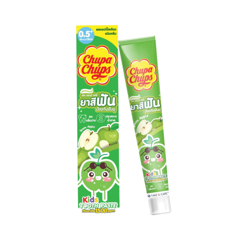 Chupa Chups ยาสีฟัน มีฟลูออไรด์ 1500ppm รสแอปเปิ้ล ขนาด 40 กรัม