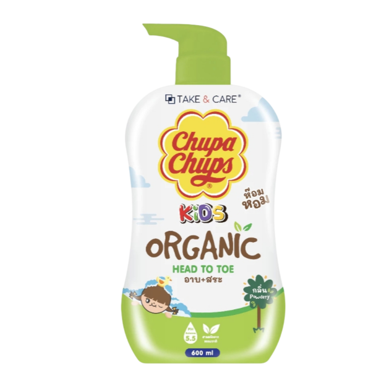 Chupa Chups อาบน้ําพร้อมสระผมเด็ก ครีมอาบน้ํา ครีมสระผม ของเด็ก กลิ่นออแกนิค 600ml.