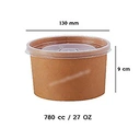 Thumbnail 1 of BIOPACK ถ้วยคราฟพร้อมฝา (ถ้วย 780 cc #130,+ ฝา PP 50 ชุด) ถ้วยกระดาษ ถ้วยซุป ถ้วยขนม ถ้วยใส่อาหาร ใส่ของหวาน มีฝาปิด กล่องห่อกลับบ้าน [[50 ชุด]]