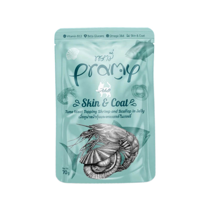 PRAMY พรามี่ อาหารเปียกแมว สูตร Functional ขนาด 70 กรัม AD4-Skin & Coat