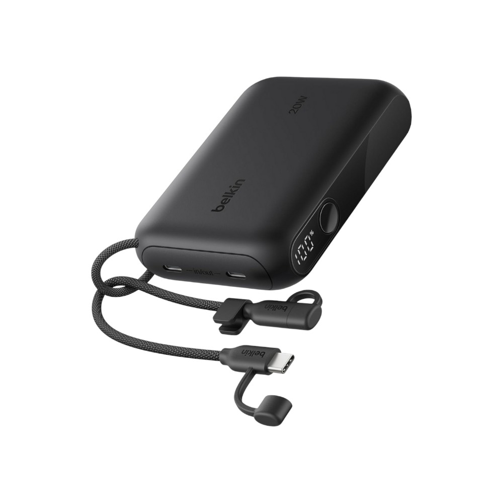 Belkin แบตสํารอง 10,000 mAh พาวเวอร์แบงค์ ชาร์จเร็ว 20W Power Bank รองรับ 3C จอแบบดิจิทัล รุ่น BPB027 (สีดํา)