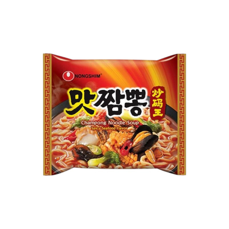 [ซองเดียว] Nongshim champong noodle soup spicy seafood flavor นงชิม จัมปง นูดเดิ้ล ซุป สไปซี่ ซีฟู้ด
