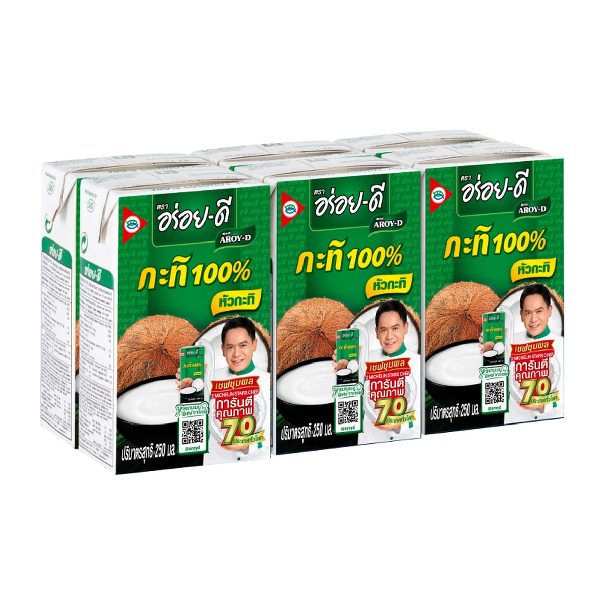 AROY-D Coconut Milk 250 ml x 6