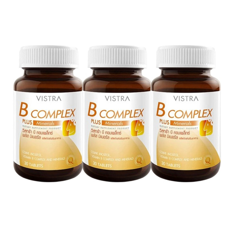 VISTRA Dietary Supplement B-Complex Plus Minerals 36 g 30 Tablets x 3