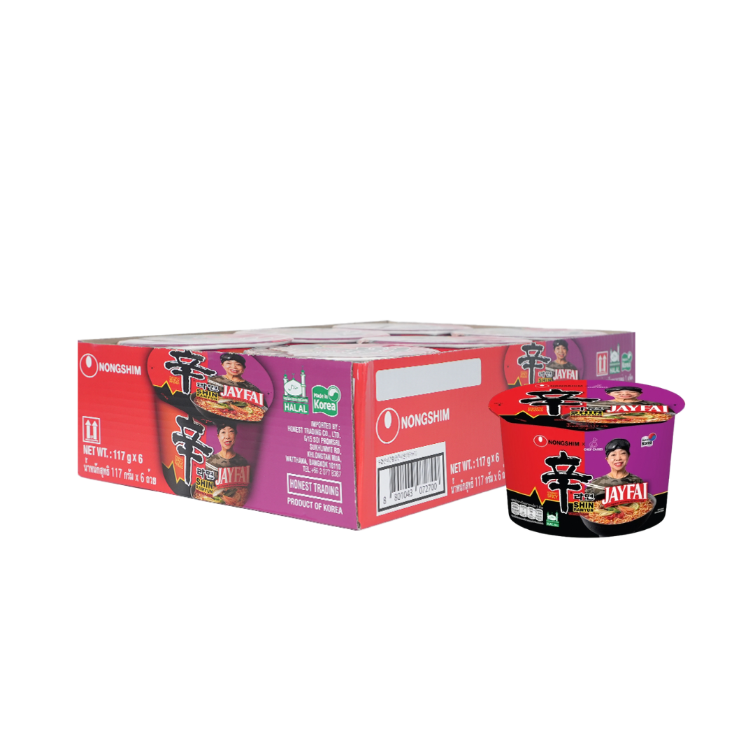 [ยกถาด] นงชิม x เจ๊ไฝ ชิน รามยอน เจ๊ไฝ แบบถ้วย   NONGSHIMxJAYFAI SHIN RAMYUN BOWL NOODLE