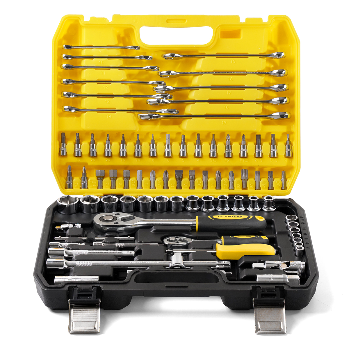 DELTON King Tools ชุดเครื่องมือ ประแจ ชุดบล็อก 78 ชิ้น ขนาด 1/2 นิ้ว (4 หุน) และ 1/4 นิ้ว (2หุน) ชุดประแจ รุ่น DKT-78PCS