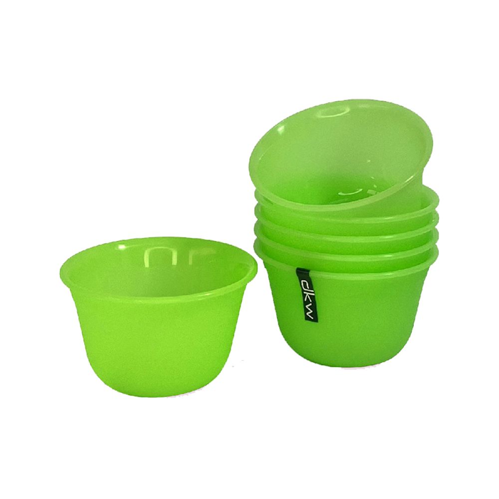DKW Official HH-522/6 ชุดถ้วยพลาสติก (แพ็ค 6 ใบ) อุ่นไมโครเวฟได้ (มีหลายสี) Soup cup ถ้วยเล็ก สีเขียวขุ่น