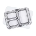 Thumbnail 1 of Empress World ถาดหลุมสแตนเลส 3 ช่อง รุ่น B ฝาปิดพลาสติก x 12
