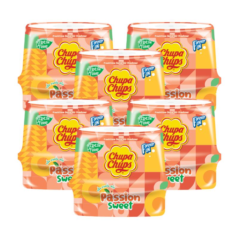 [แพ็ค6ชิ้น] FreshTime X Chupa Chups เจลหอมปรับอากาศ สําหรับห้องนอน ห้องน้ํา หอม2เท่า กลิ่นพาสชั่นสวีท ขนาด 180 กรัม