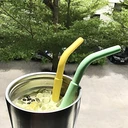 Thumbnail 3 of RePlanetMe หลอดซิลิโคนแยกร่างได้ (แถมฟรี ถุงผ้าใส่หลอด) Silicone Straws (Straight + Bendy 2-Part Straws) Free - Straw Pouch Green