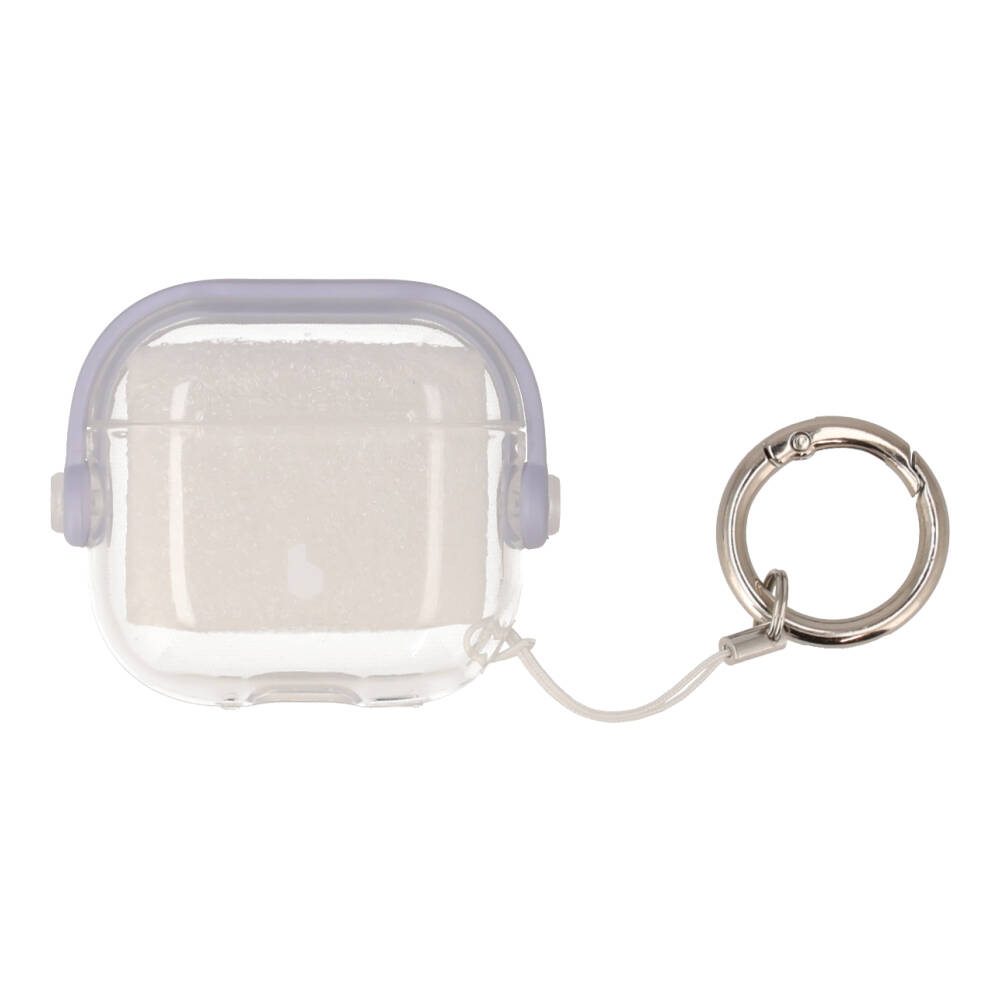 Blue Box Casing for AirPods 4 Crystal with anti-lost protective Purple