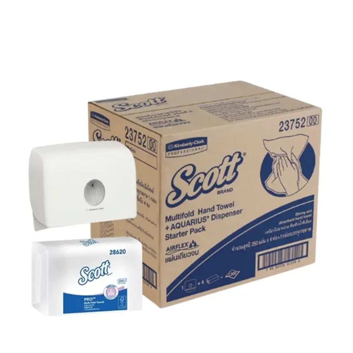SCOTT Pro Hand Towels Pack and Dispenser Box 24.0 x 19.5 cm 250 Sheets x 4